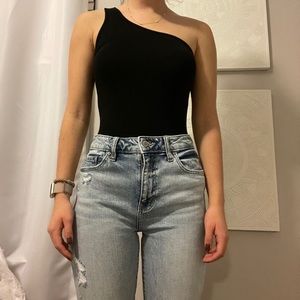 One shoulder body suit